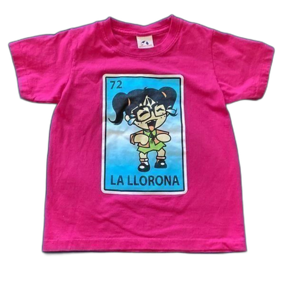 La Llorona Loteria Girls Graphic T-Shirt Medium Pink NWT Style Novelty Tee